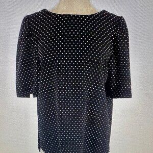 WOMEN'S LOFT ANN TAYLOR BLOUSE SIZE XL WITH 3/4 SLEEVES BLACK AND WHITE